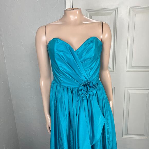 Vintage 80's 90's Alyce Designs Women's Dress Polyester Maxi Prom Formal NN25 - Picture 2 of 7